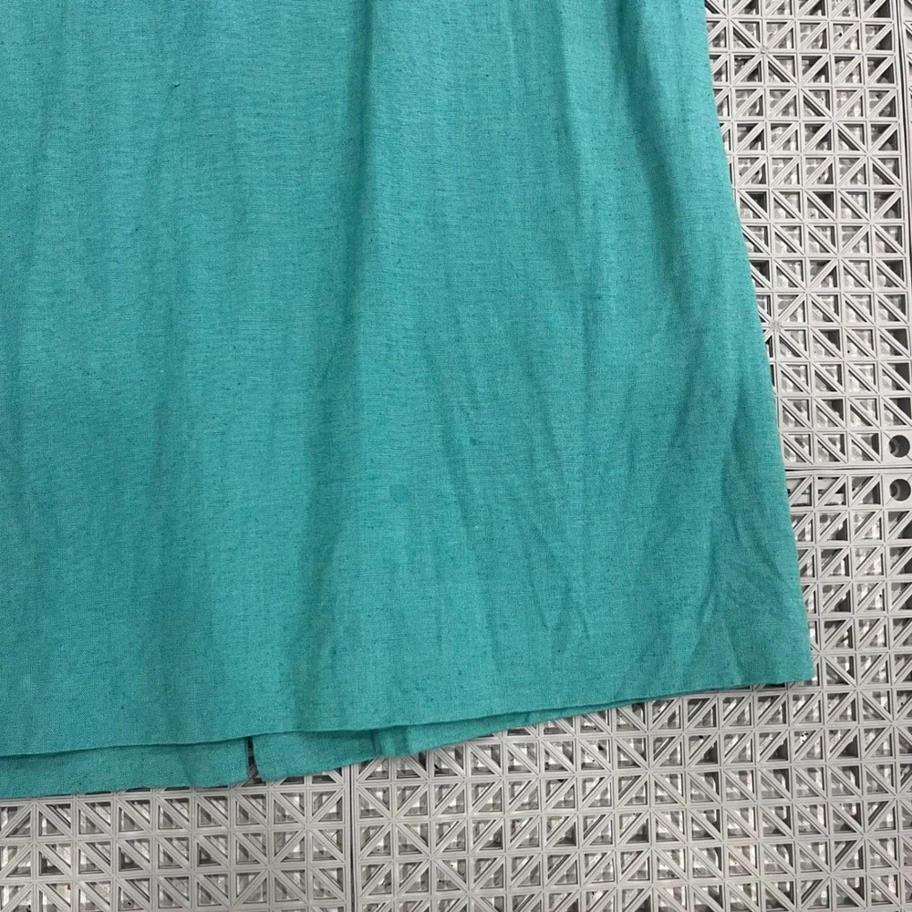 Vintage Y2K Coldwater Creek Jacket‎ Dress Set Medium Teal Eyelet Linen Blend